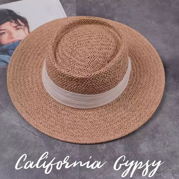 Woven Raffia Bohemian Ribbon Hat - Picture 2 of 10